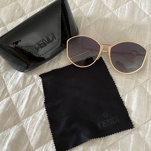 Mint Fendi Gold Rim Sunglasses